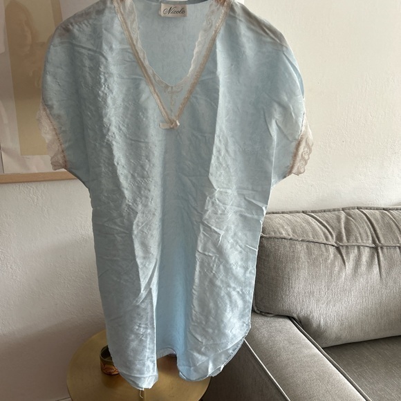 Other - Vintage Blue Lace Jacquard Y2K Nightgown Size M/L